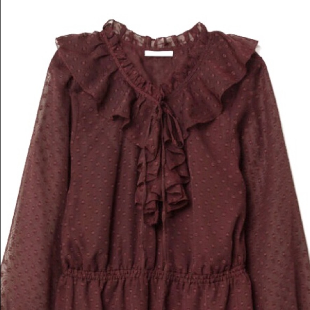 H&M Burgundy Flounced Dress - Picture 2 of 7